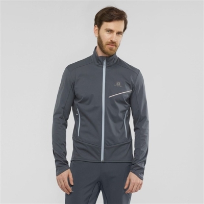 Men's Salomon RS SOFTSHELL JKT M Cross-Country Skiing Jackets Dark Gery | US-MWIF270